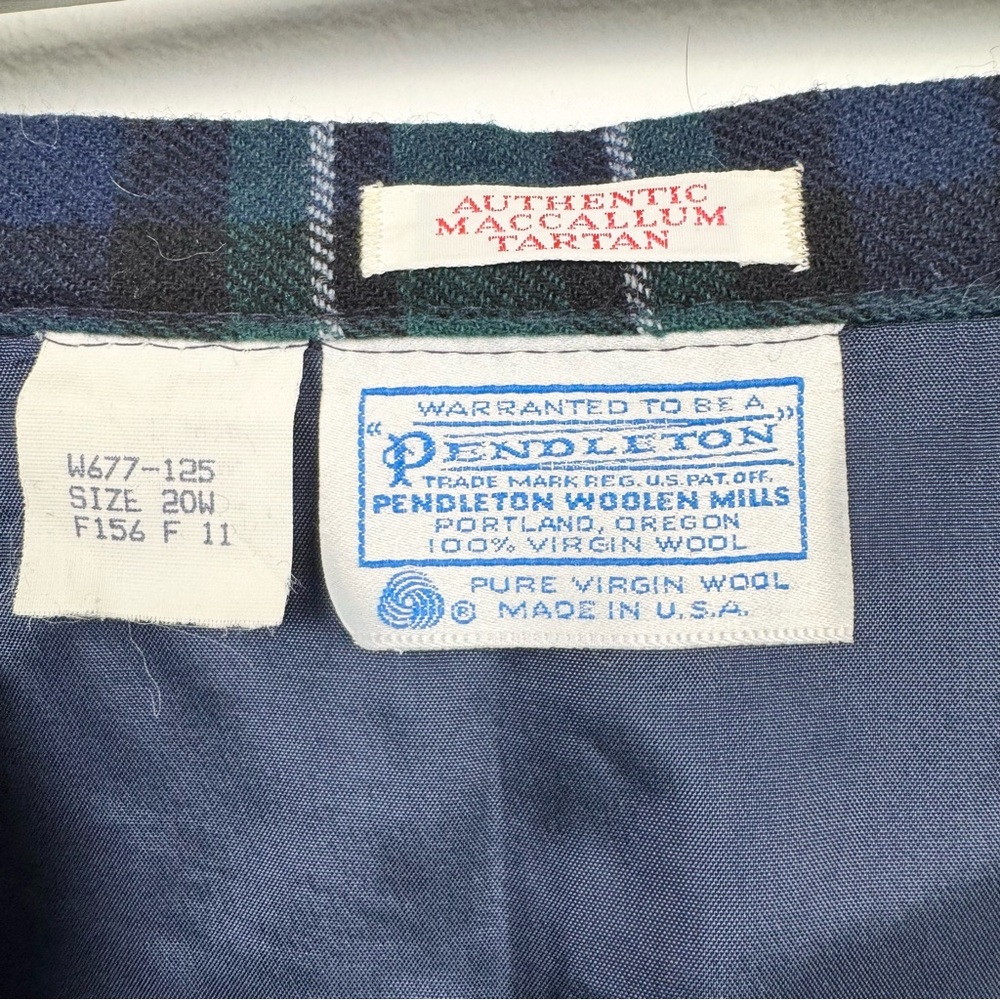 Vintage Pendleton MacCallum Tartan Skirt 20W - Picture 14 of 16
